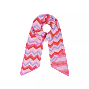 Sjaal met zigzag print roze.