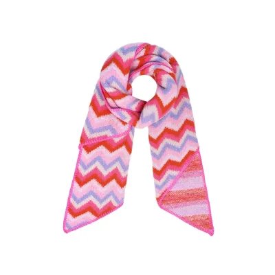 Sjaal met zigzag print roze.