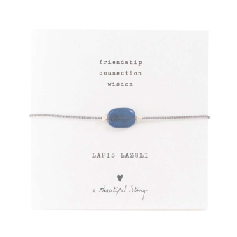 Edelsteenkaart Lapis Lazuli Zilver Armband