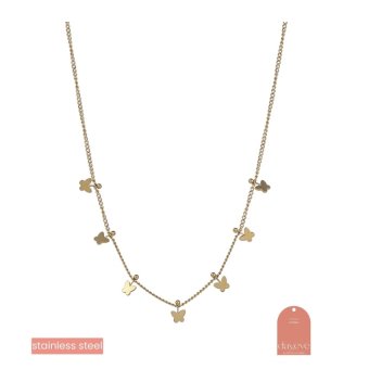 Butterfly Pins Necklace - 14K