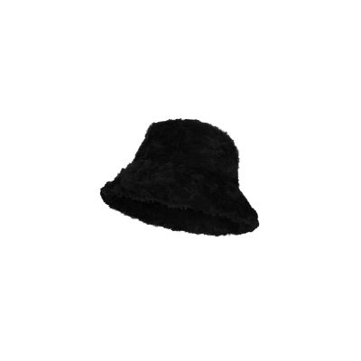 Bucket hat Fluffy zwart.