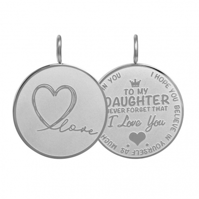 Pendant Daughter Love Big zilver