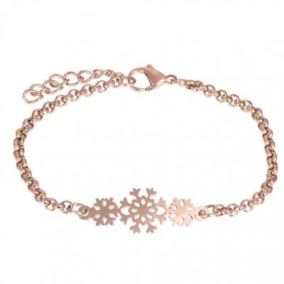 Armband Snowflake rose goud