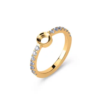 Melano Vivid Vivé CZ Ring Aquamarine goud.