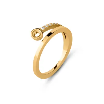 Melano Twisted Tami Ring Crystal Goud