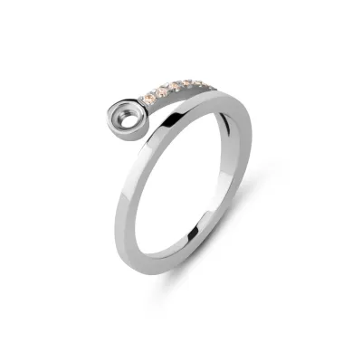 Melano Twisted Tami Ring Champagne Zilver.