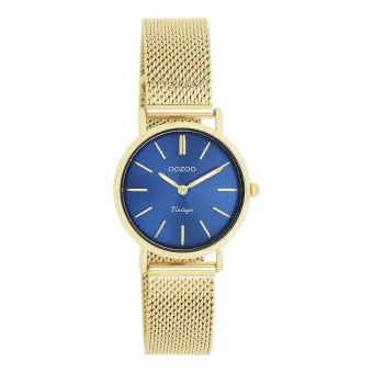 Goudkleurige OOZOO horloge met goudkleurige metalen mesh armband - C20293