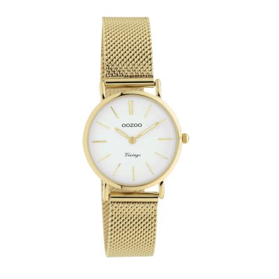 Gold OOZOO watch with gold metal mesh bracelet - C20231